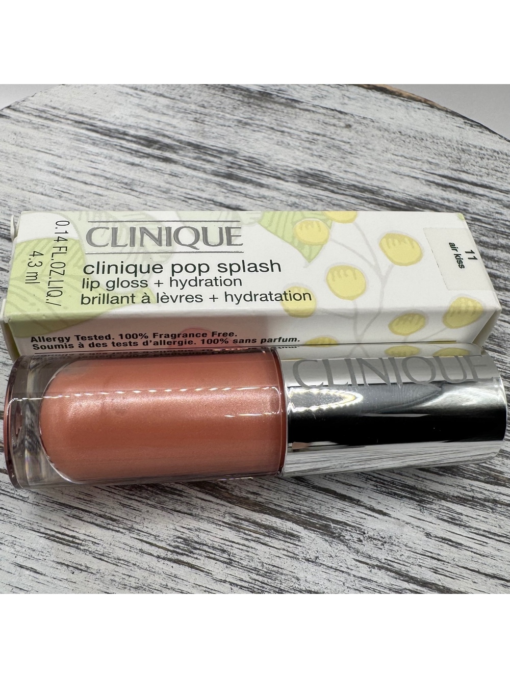 Clinique Pop Splash Lip Gloss + Hydration 11 AIR KISS .14 oz/4.3ml FULL SZ BNIB